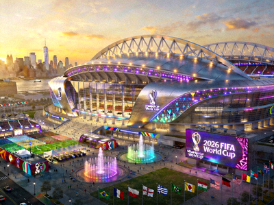 2026年世界杯美国纽约大都会体育场外部景观效果图